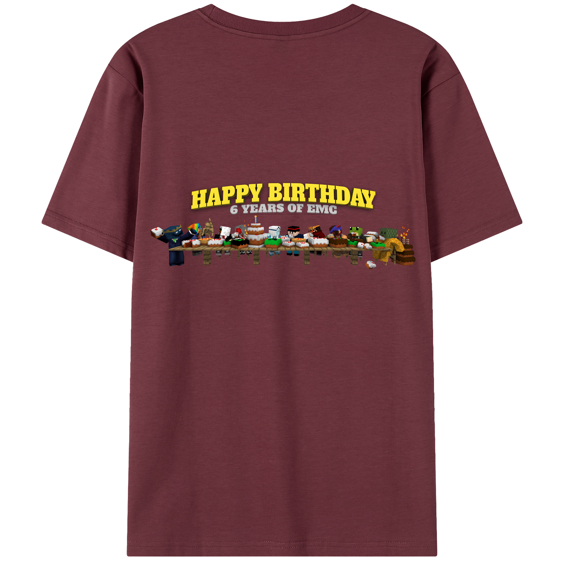 （画像用） マインクラフト ブロックの世界 Minecraft MC Block world 綿100％半袖Tシャツ（背面プリント）